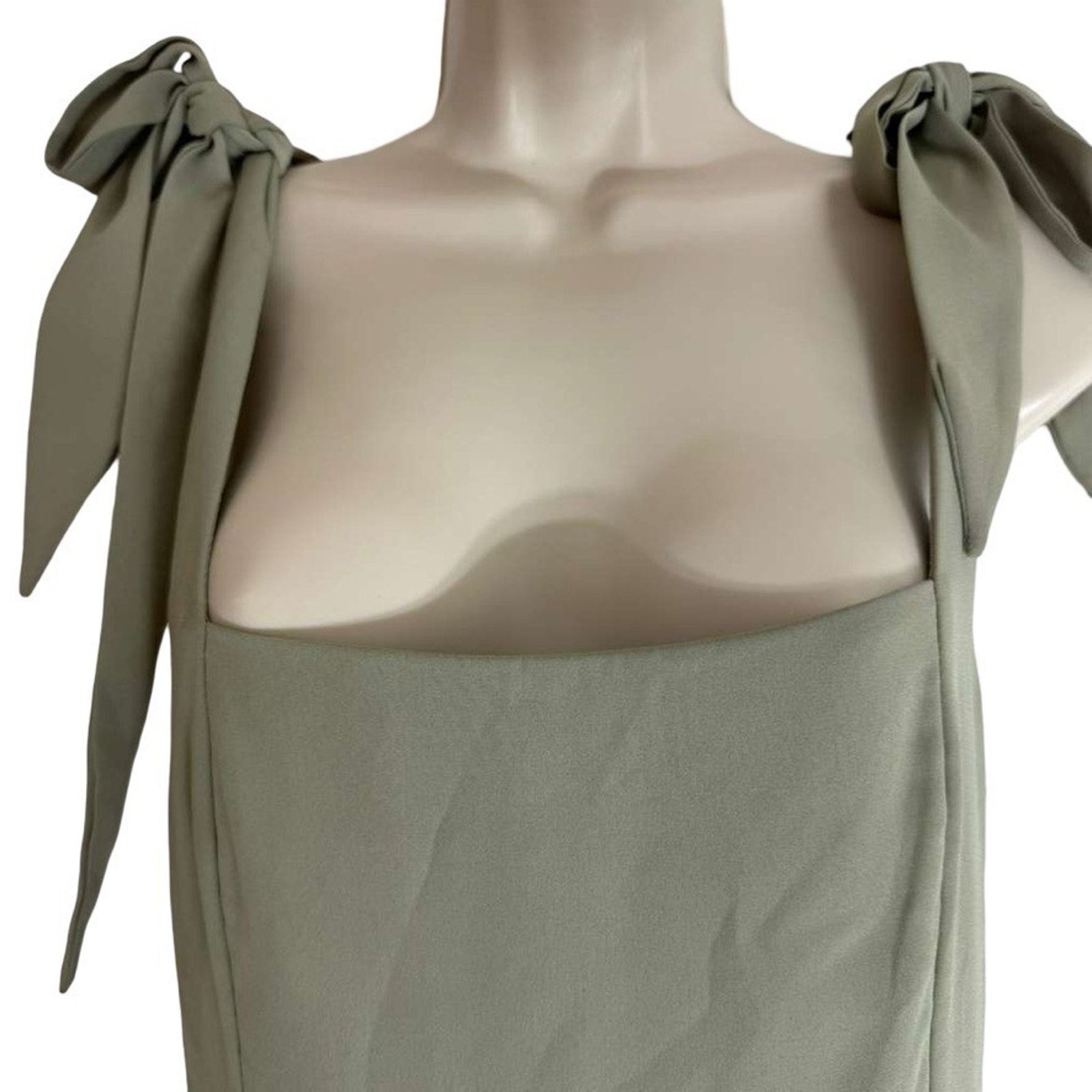 Show Me Your Mumu Claire Womens Sage Green Smocked Sun Dress Midi Summer Usa M — image 5 of 8